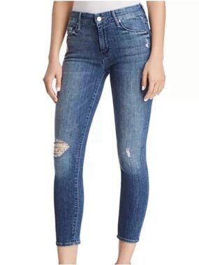 Mother jeans looker crop wash gypsy ripped skinny size 26